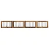  Kutyakerítés állványokkal 4 pcs Antik Fa 100 x 60 cm Szerelt Fa