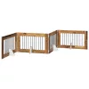  Kutyakerítés állványokkal 4 pcs Antik Fa 100 x 60 cm Szerelt Fa