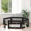  Kutyakerítés állványokkal 6 pcs Fekete Tölgy 100 x 60 cm