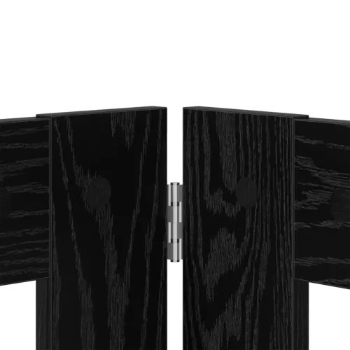  Kutyakerítés állványokkal 6 pcs Fekete Tölgy 100 x 60 cm