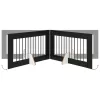  Kutyakerítés állványokkal 6 pcs Fekete Tölgy 100 x 60 cm
