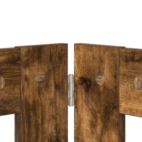  Kutyakerítés állványokkal 6 pcs Füstös Tölgy 100 x 60 cm