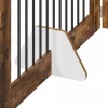  Kutyakerítés állványokkal 6 pcs Füstös Tölgy 100 x 60 cm