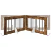  Kutyakerítés állványokkal 6 pcs Füstös Tölgy 100 x 60 cm