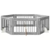  Kutyakerítés állványokkal 6 pcs Szürke Sonoma 100 x 60 cm