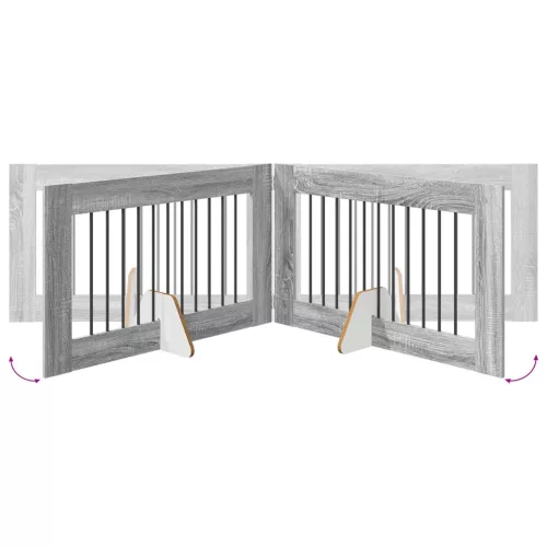  Kutyakerítés állványokkal 6 pcs Szürke Sonoma 100 x 60 cm