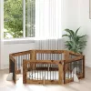 Kutyakerítés állványokkal 6 pcs Antik Fa 100 x 60 cm Szerelt Fa