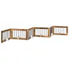  Kutyakerítés állványokkal 6 pcs Antik Fa 100 x 60 cm Szerelt Fa