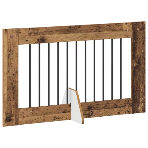  Kutyakerítés állványokkal 6 pcs Antik Fa 100 x 60 cm Szerelt Fa