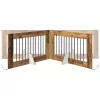  Kutyakerítés állványokkal 6 pcs Antik Fa 100 x 60 cm Szerelt Fa