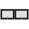  Kutyakerítés állványokkal 2 pcs Fekete Tölgy 80 x 60 cm