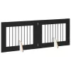 Kutyakerítés állványokkal 2 pcs Fekete Tölgy 80 x 60 cm