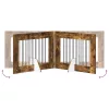  Kutyakerítés állványokkal 2 pcs Füstös Tölgy 80 x 60 cm