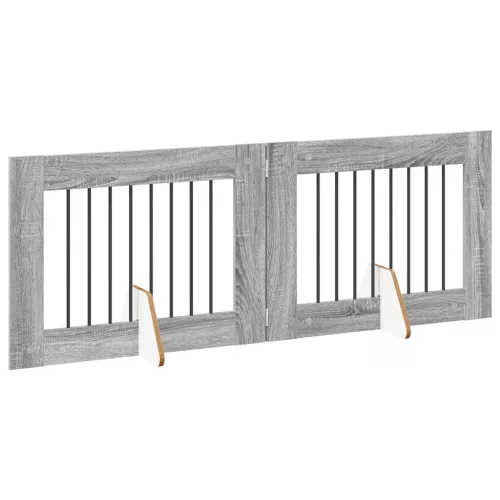  Kutyakerítés állványokkal 2 pcs Szürke Sonoma 80 x 60 cm