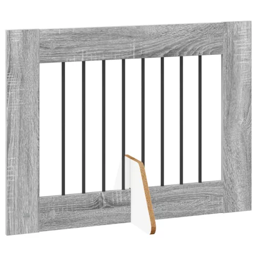  Kutyakerítés állványokkal 2 pcs Szürke Sonoma 80 x 60 cm