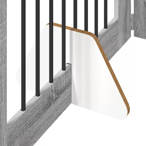  Kutyakerítés állványokkal 2 pcs Szürke Sonoma 80 x 60 cm