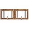  Kutyakerítés állványokkal 2 pcs Antik Fa 80 x 60 cm Szerelt Fa