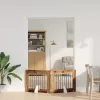  Kutyakerítés állványokkal 2 pcs Antik Fa 80 x 60 cm Szerelt Fa