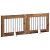  Kutyakerítés állványokkal 2 pcs Antik Fa 80 x 60 cm Szerelt Fa