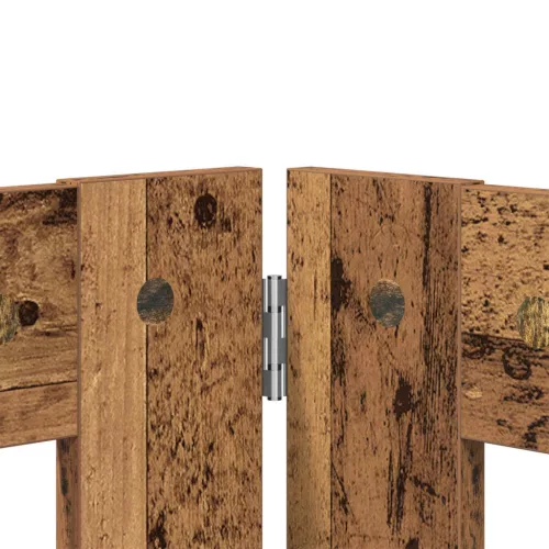  Kutyakerítés állványokkal 2 pcs Antik Fa 80 x 60 cm Szerelt Fa