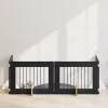  Kutyakerítés állványokkal 4 pcs Fekete Tölgy 80 x 60 cm