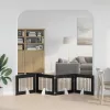  Kutyakerítés állványokkal 4 pcs Fekete Tölgy 80 x 60 cm