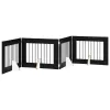  Kutyakerítés állványokkal 4 pcs Fekete Tölgy 80 x 60 cm