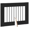  Kutyakerítés állványokkal 4 pcs Fekete Tölgy 80 x 60 cm