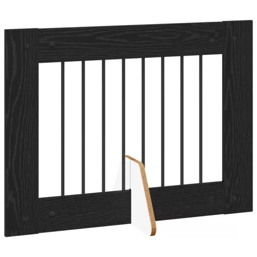  Kutyakerítés állványokkal 4 pcs Fekete Tölgy 80 x 60 cm