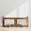  Kutyakerítés állványokkal 4 pcs Füstös Tölgy 80 x 60 cm
