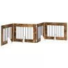  Kutyakerítés állványokkal 4 pcs Füstös Tölgy 80 x 60 cm