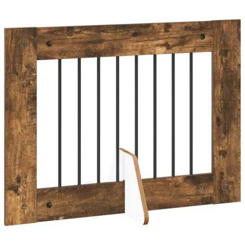  Kutyakerítés állványokkal 4 pcs Füstös Tölgy 80 x 60 cm