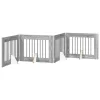  Kutyakerítés állványokkal 4 pcs Szürke Sonoma 80 x 60 cm