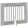  Kutyakerítés állványokkal 4 pcs Szürke Sonoma 80 x 60 cm