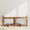  Kutyakerítés állványokkal 4 pcs Antik Fa 80 x 60 cm Szerelt Fa