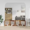  Kutyakerítés állványokkal 4 pcs Antik Fa 80 x 60 cm Szerelt Fa