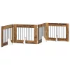  Kutyakerítés állványokkal 4 pcs Antik Fa 80 x 60 cm Szerelt Fa