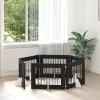  Kutyakerítés állványokkal 6 pcs Fekete Tölgy 80 x 60 cm