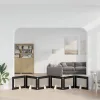  Kutyakerítés állványokkal 6 pcs Fekete Tölgy 80 x 60 cm