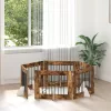  Kutyakerítés állványokkal 6 pcs Füstös Tölgy 80 x 60 cm