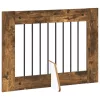  Kutyakerítés állványokkal 6 pcs Füstös Tölgy 80 x 60 cm