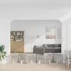  Kutyakerítés állványokkal 6 pcs Szürke Sonoma 80 x 60 cm