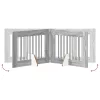  Kutyakerítés állványokkal 6 pcs Szürke Sonoma 80 x 60 cm