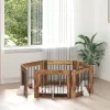  Kutyakerítés állványokkal 6 pcs Antik Fa 80 x 60 cm Szerelt Fa