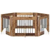  Kutyakerítés állványokkal 6 pcs Antik Fa 80 x 60 cm Szerelt Fa