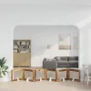 Kutyakerítés állványokkal 6 pcs Antik Fa 80 x 60 cm Szerelt Fa