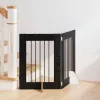  Kutyakerítés állványokkal 2 pcs Fekete Tölgy 60 x 60 cm