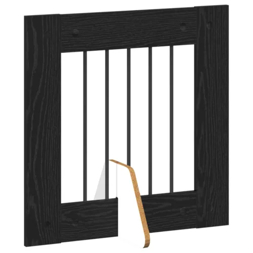  Kutyakerítés állványokkal 2 pcs Fekete Tölgy 60 x 60 cm