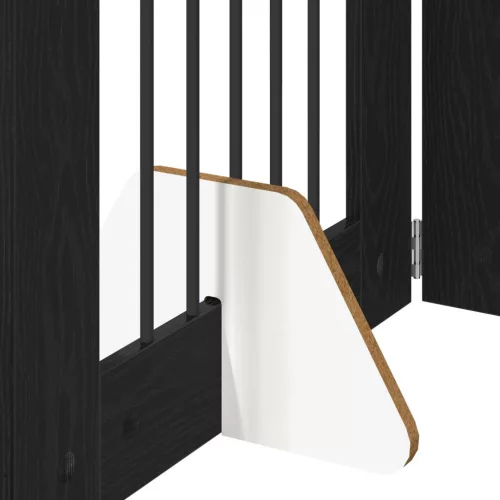  Kutyakerítés állványokkal 2 pcs Fekete Tölgy 60 x 60 cm