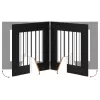  Kutyakerítés állványokkal 2 pcs Fekete Tölgy 60 x 60 cm